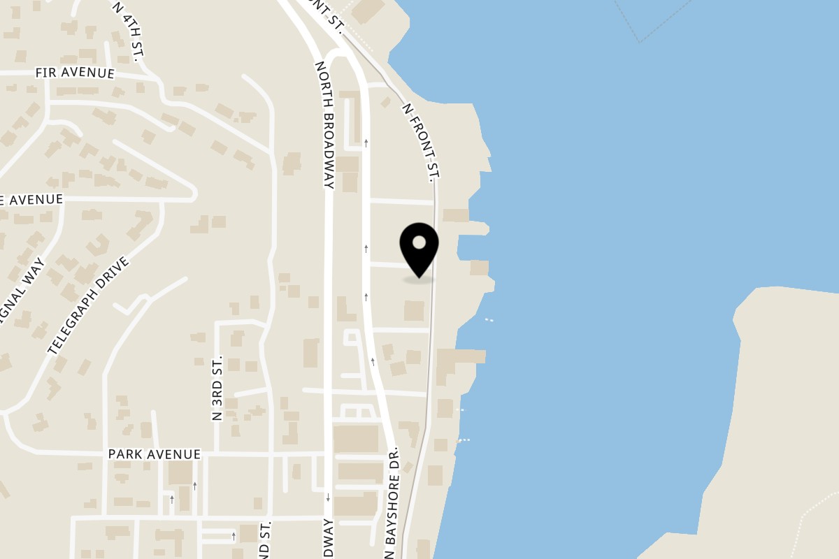 Map showing the location of Coastal Slice on 775 N Front St space # 2 in Coos Bay